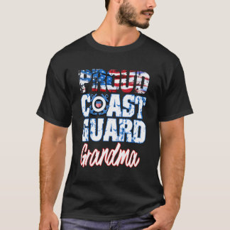 Proud Patriotic Usa Coast Guard Grandma Usa Flag W T-Shirt