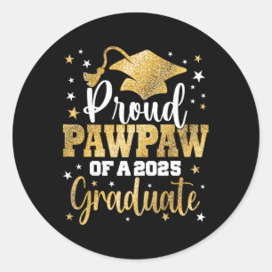 Proud Pawpaw Of A Cl Of 2025 Graduate Senior Gradu Classic Round Sticker