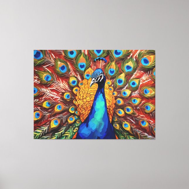 Proud Peacock  Canvas Print (Front)