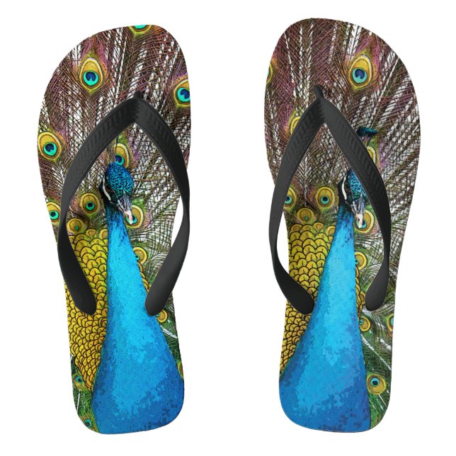 Proud Peacock Flip Flops (Footbed)