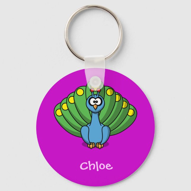Proud peacock key ring (Front)