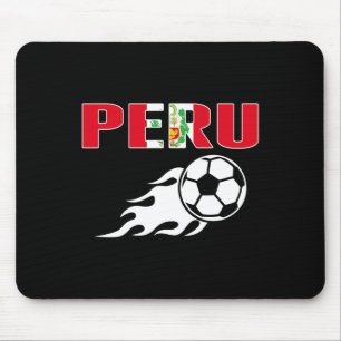 Proud Peru Soccer Fans Jersey Peruvian Flag Footll Mouse Pad