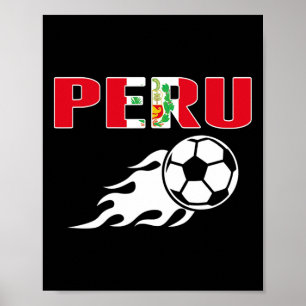 Proud Peru Soccer Fans Jersey Peruvian Flag Footll Poster