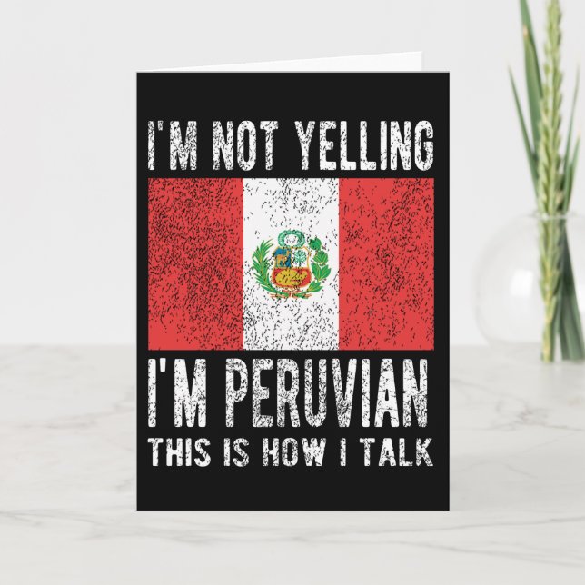 Proud Peruvian Heritage Peru Roots Peruvian Flag Card (Front)