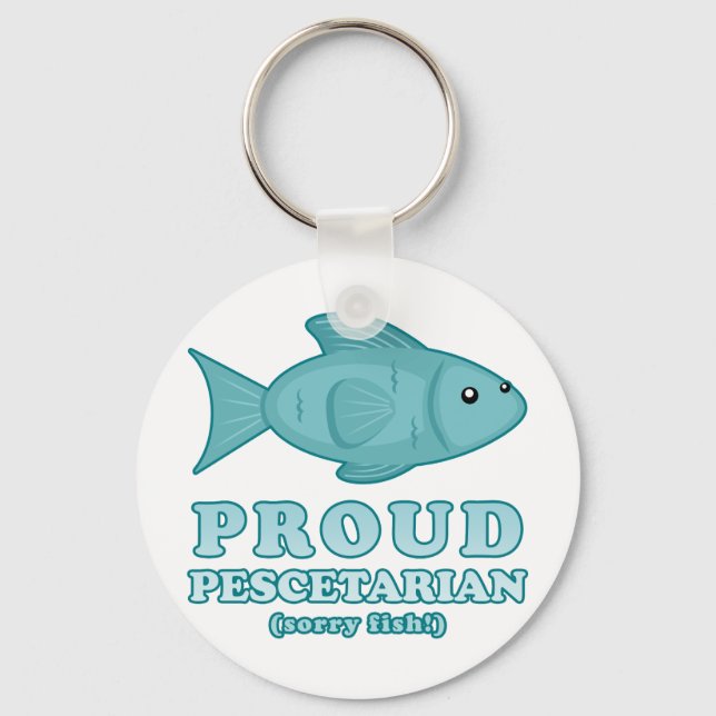 Proud Pescetarian Key Ring (Front)