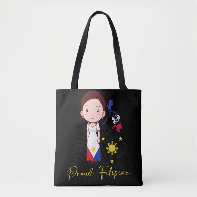 Proud Philippines Woman Filipina Pide Pinay Girl Tote Bag (Front)