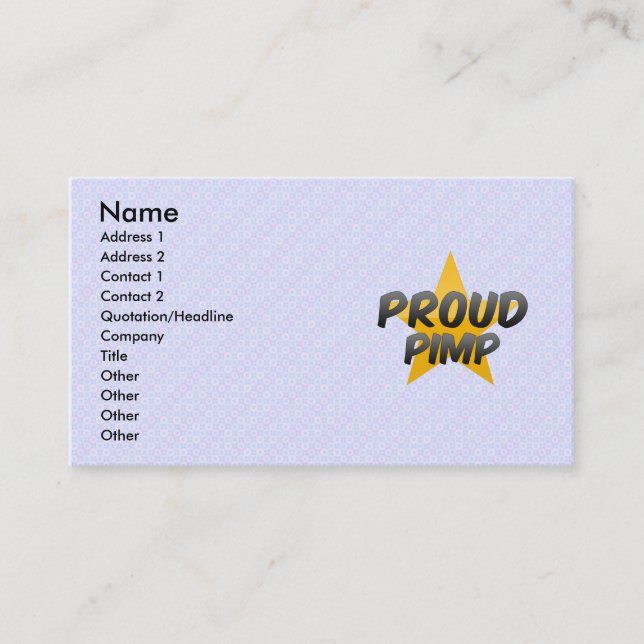 Proud Pimp Business Card (Front)