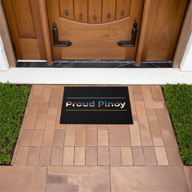 Proud Pinoy - Filipino Flag Abstract Geometric Doormat (Outdoor)