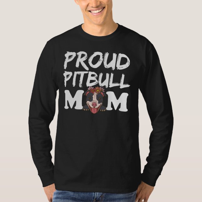 Proud Pitbull Mum Funny Pit Bull Mum Relaxed Fit F T-Shirt (Front)
