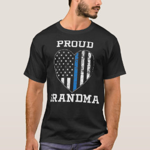 Proud Police Grandma Thin Blue Line Gifts  T-Shirt