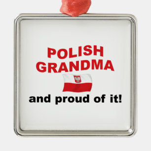Proud Polish Grandma Metal Tree Decoration