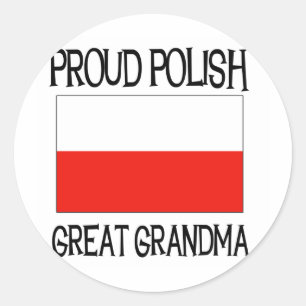 Proud Polish Great Grandma Classic Round Sticker