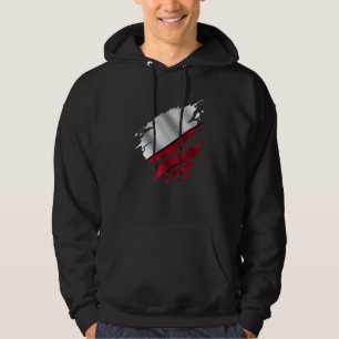 Proud Polish Ripped Poland Flag Hoodie
