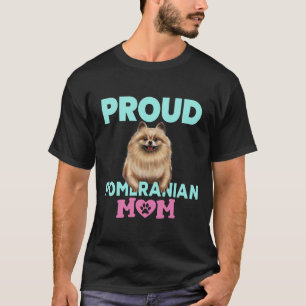 Proud Pomeranian Mom Cute Pomeranian Mama Pink Paw T-Shirt