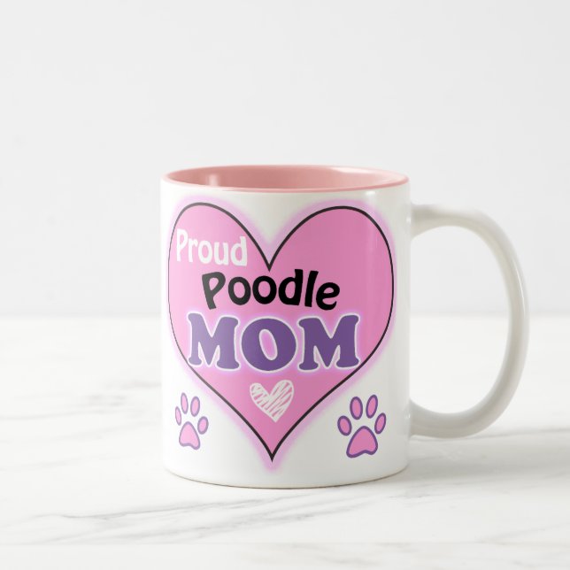 Proud Poodle Mum Two-Tone Coffee Mug (Right)