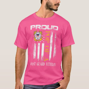 Proud Pop Of A Coast Guard Veteran With American F T-Shirt