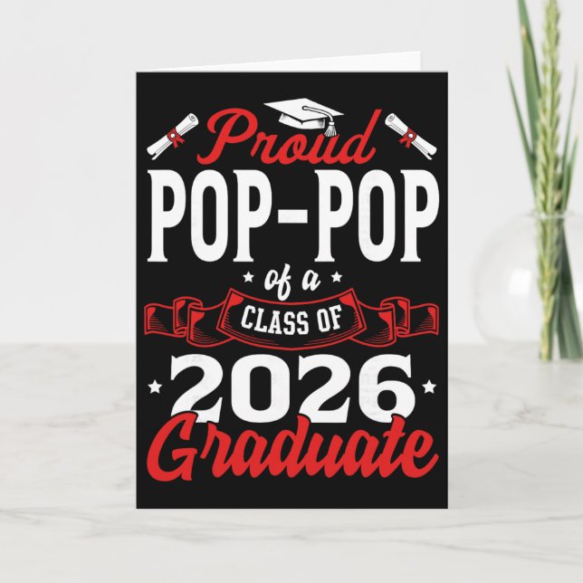 Proud Pops Of A Cl Of 2026 SenFolded Greeting Card (Front)