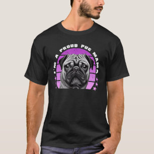 Proud Pug Mama Vintage Sunset Dutch Bulldog Dog Pu T-Shirt