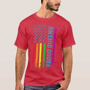 Proud Queenie LGBT LGBTQ Rainbow Flag Proud Grandm T-Shirt