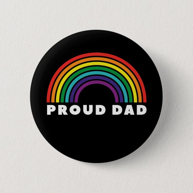 Proud Rainbow Dad 6 Cm Round Badge (Front)