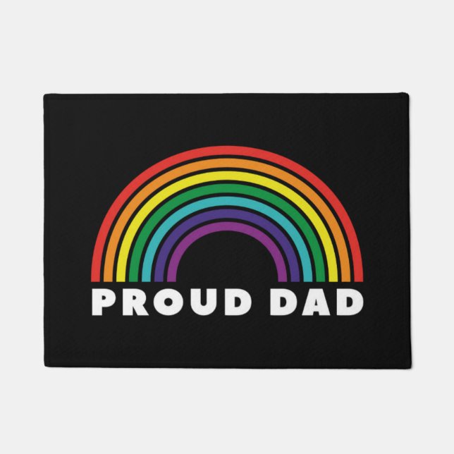 Proud Rainbow Dad Doormat (Front)