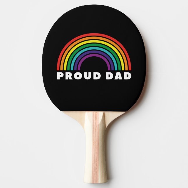 Proud Rainbow Dad Ping Pong Paddle (Front)