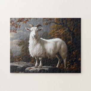 Proud Ram Vintage Style Painting Jigsaw Puzzle