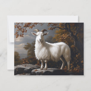 Proud Ram Vintage Style Painting Postcard