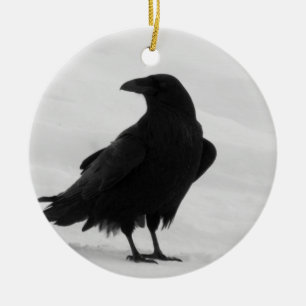 Proud Raven Ceramic Tree Decoration