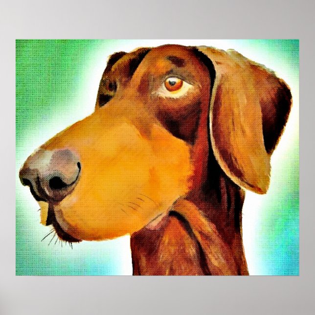 Proud Red doberman original artwork poster (Front)