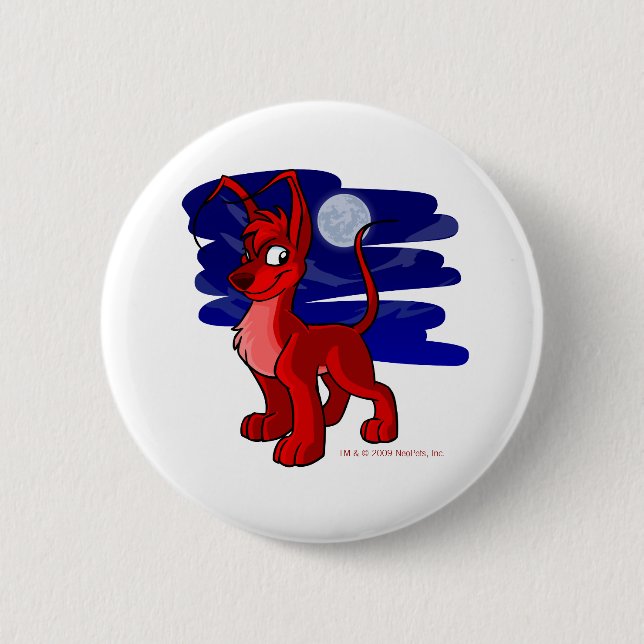 Proud red Gelert by moonlight 6 Cm Round Badge (Front)