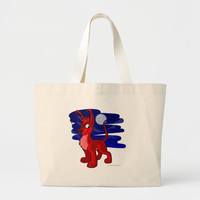 Proud red Gelert by moonlight Large Tote Bag (Front)