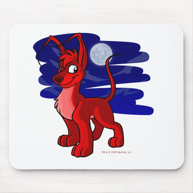 Proud red Gelert by moonlight Mouse Pad (Front)