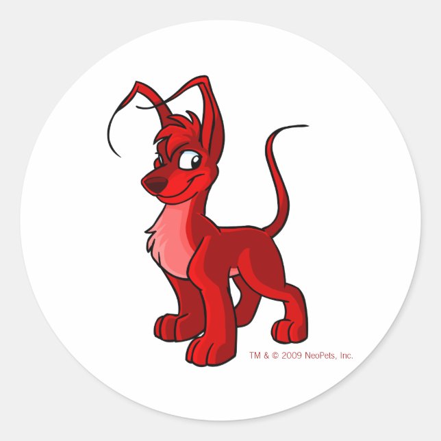 Proud red Gelert Classic Round Sticker (Front)