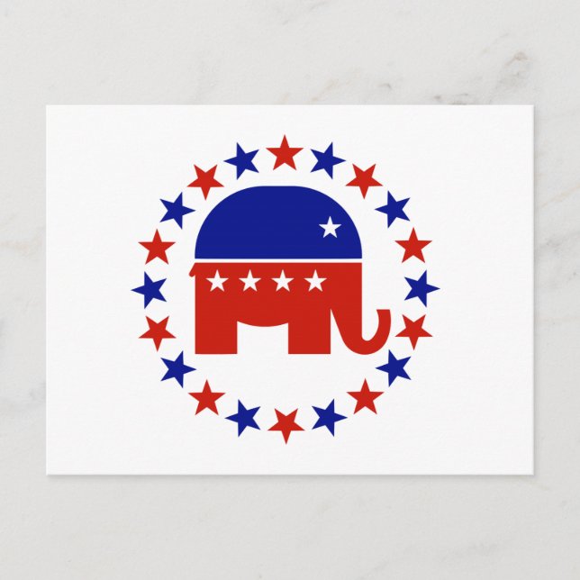 Proud Republican Circle Stars Postcard (Front)