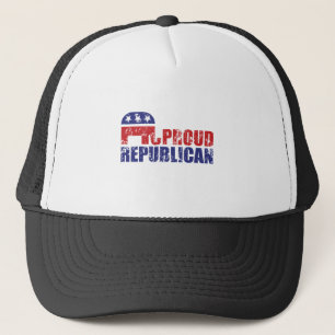 Proud Republican Elephant Distressed Trucker Hat