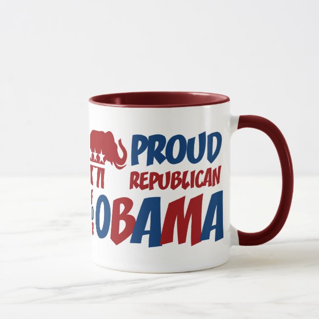 Proud Republican For Obama Ringer Mug (Right)