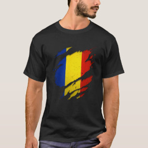 Proud Romanian  Torn Ripped Romania Flag T-Shirt