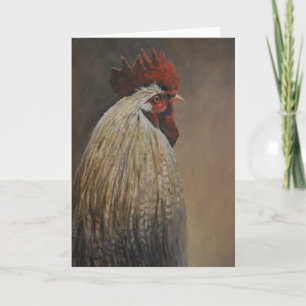 Proud Rooster Bird Art Greeting Card