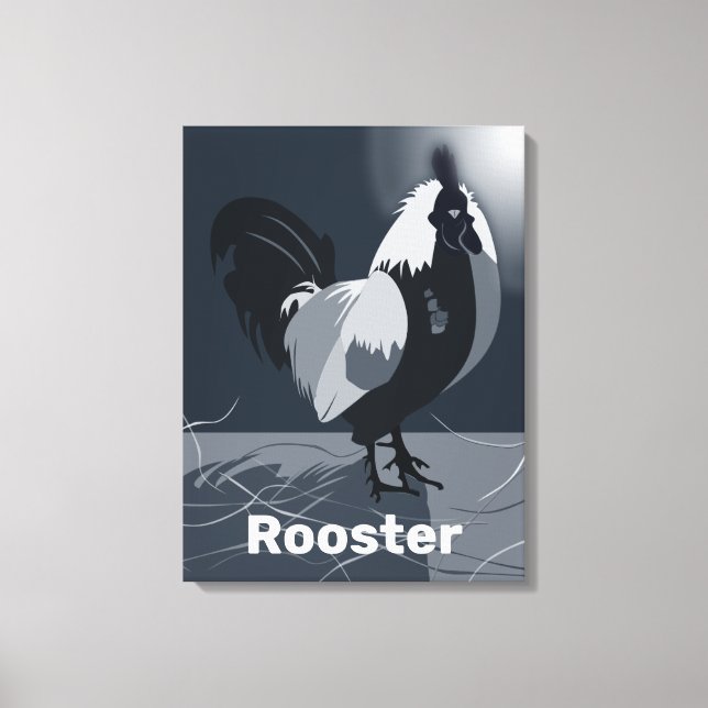 Proud Rooster Dark Blue Kitchen Wall Decor (Front)