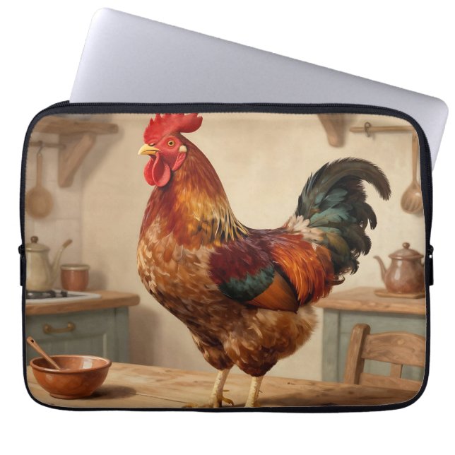 Proud Rooster Farmhouse Kitchen Laptop Sleeve (Front)