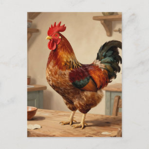Proud Rooster Farmhouse Kitchen Postcard