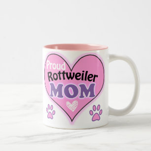 Proud Rottweiler Mom Two-Tone Coffee Mug