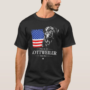 Proud Rottweiler Mum American Flag patriotic Rotti T-Shirt