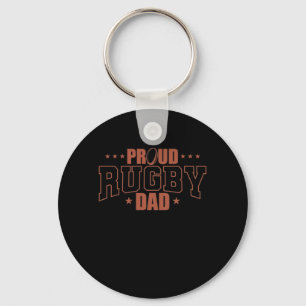 Proud Rugby Dad Football Player Key Ring