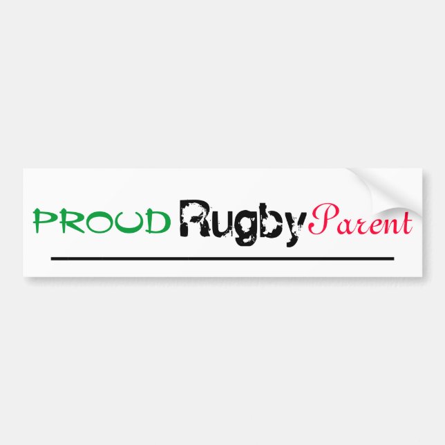 proud rugby parent bumper sticker (Front)