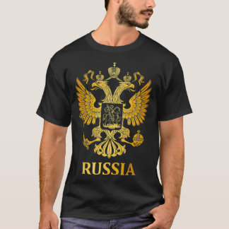 Proud Russia Arms Of Coat Russian Emblem Flag Gift T-Shirt