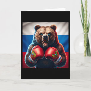 Proud Russian Bear Boxer Russia Kickboxer Boxing K Card