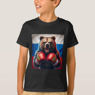 Proud Russian Bear Boxer Russia Kickboxer Boxing K T-Shirt