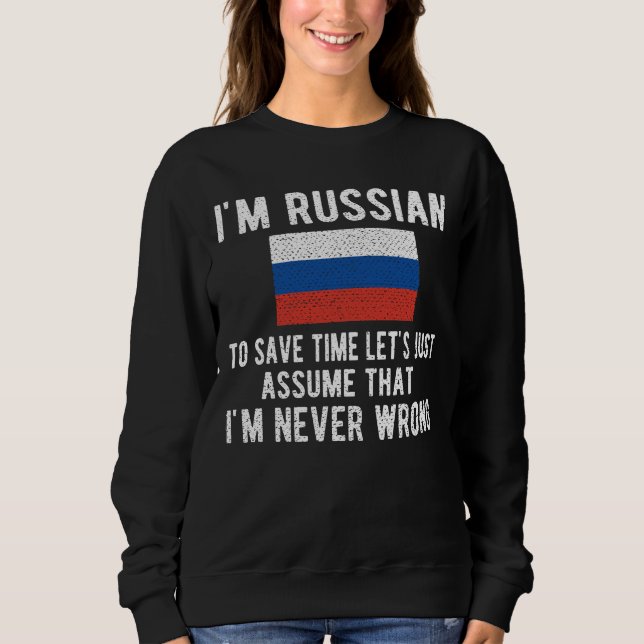 Proud Russian Heritage Russia Roots Russian Flag Sweatshirt (Front)